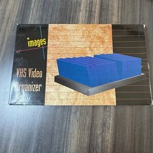 Images VHS Video Organizer Storage Case Tape Holder Retro Media Rack‎
